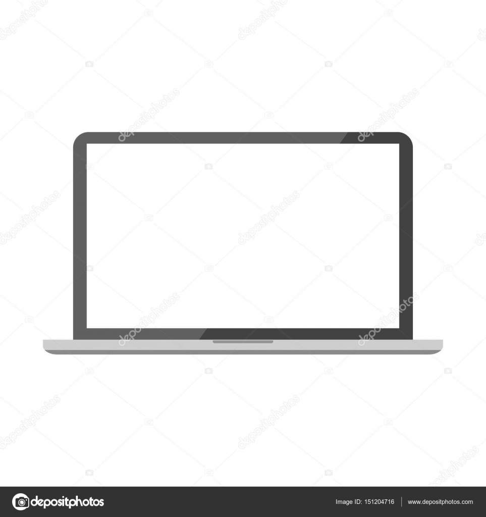 Blank screen. Laptop on a white background Stock Vector by ©brigada915