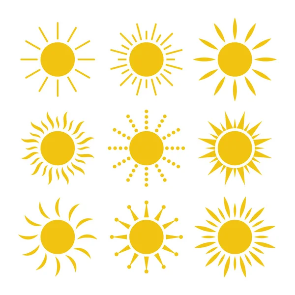 Sonnensymbole untergegangen — Stockvektor