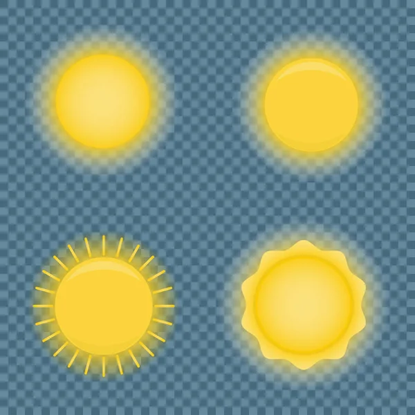 Sada ikon lesklý slunce — Stockový vektor