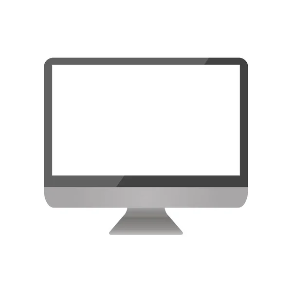 Leerer Bildschirm. Computermonitor auf weißem Hintergrund — Stockvektor