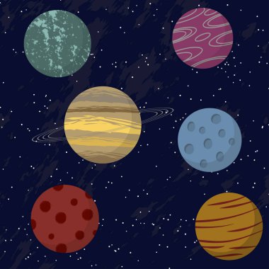 Uzay gezegenler, vektör çizim