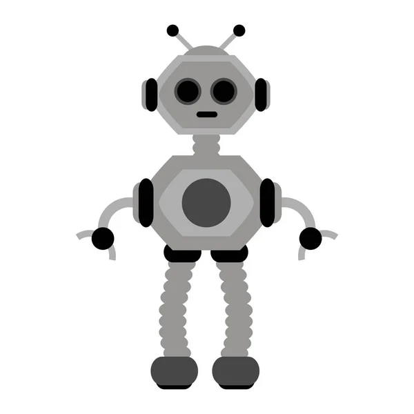 Vector robot in flat style isolated on white background — Stock Vector