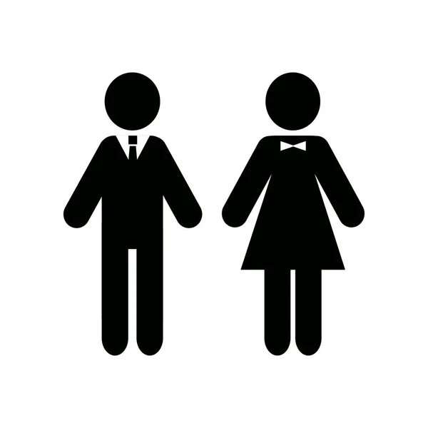 Hombre y mujer icono — Vector de stock