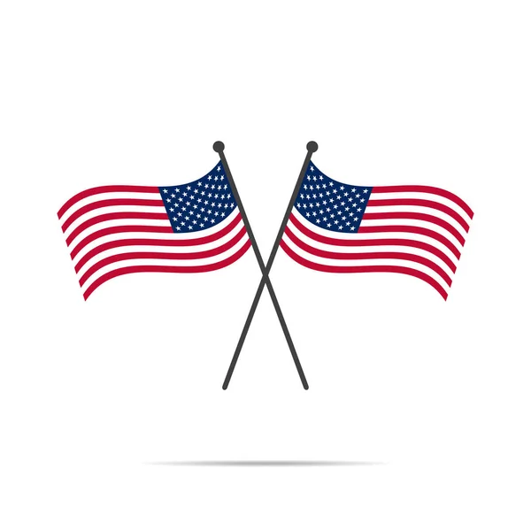 Crossed flag of USA — Stock Vector