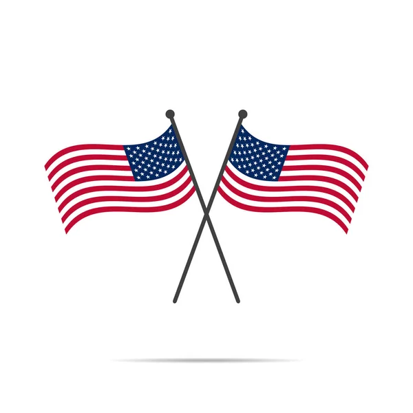 Usa keresztezett zászlaja — Stock Vector