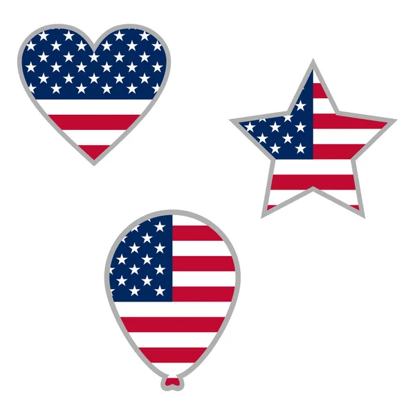 Bandeira dos Estados Unidos em forma de botão de ícone —  Vetores de Stock