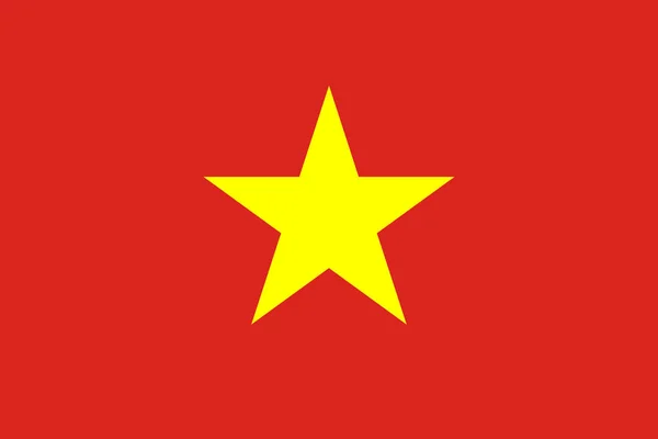 Flagga av Vietnam. Vietnam flagga, vektorillustration — Stock vektor