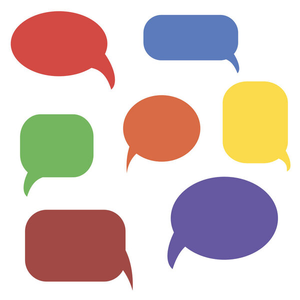Коллекция красочных речевых пузырей, векторная иллюстрация
