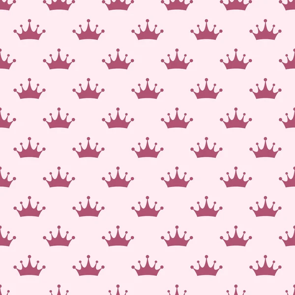 Princess crown bakgrund. Vector sömlösa mönster — Stock vektor