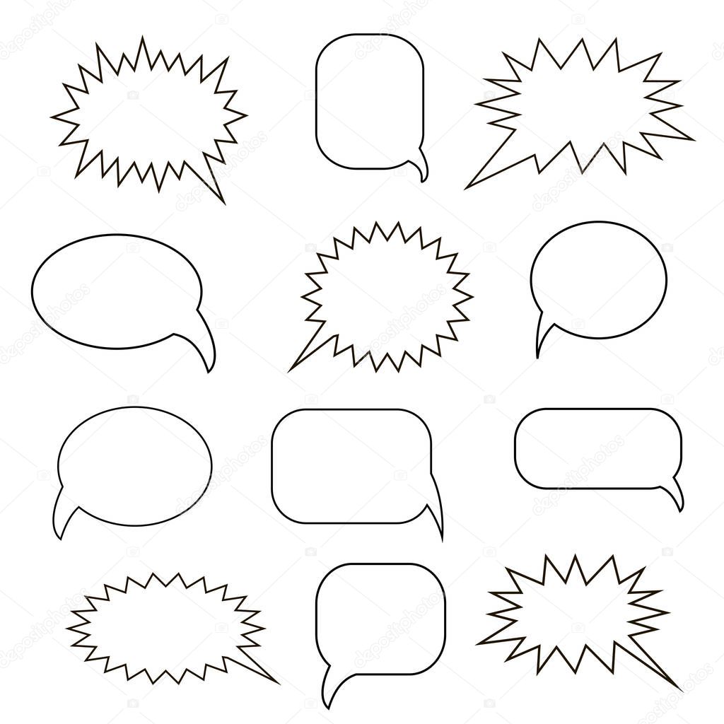 Blank empty speech bubbles, vector illustration
