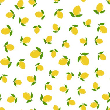 Beyaz zemin üzerine limon ile Seamless Modeli