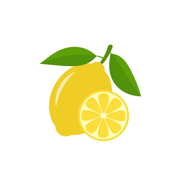 Лимонна Векторна Ілюстрація Ізольована Білому Тлі — стоковий вектор
