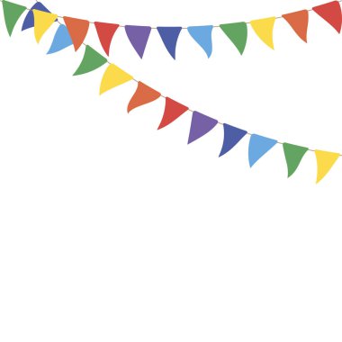 Renkli parti bayrakları. Bayraklar kutlamak. Bayraklı parti arka plan