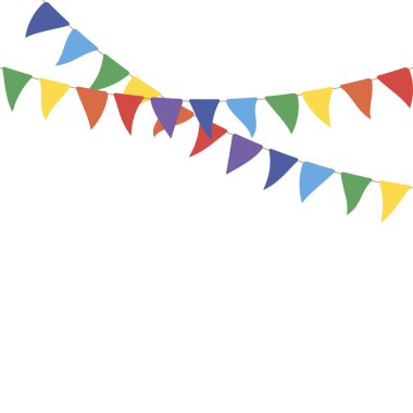 Renkli parti bayrakları. Bayraklar kutlamak. Bayraklı parti arka plan