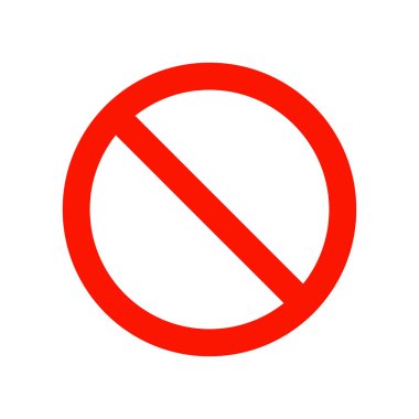 Prohibition road sign, vector icon clipart