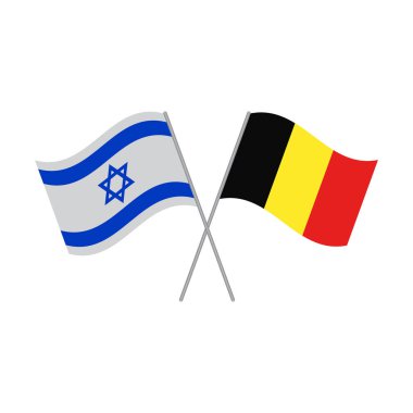 İsrail ve Belçika beyaz arkaplanda izole edilmiş vektör simgesi
