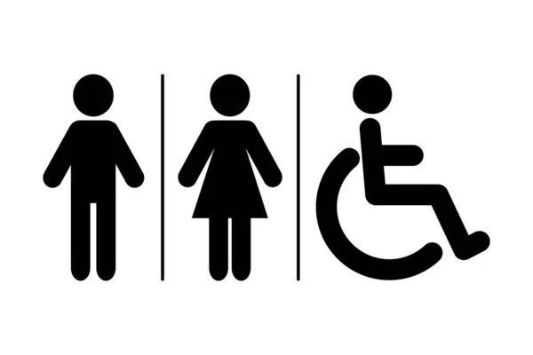 Icono de signo de WC. Símbolo sanitario. Icono de vector de baño — Vector de stock