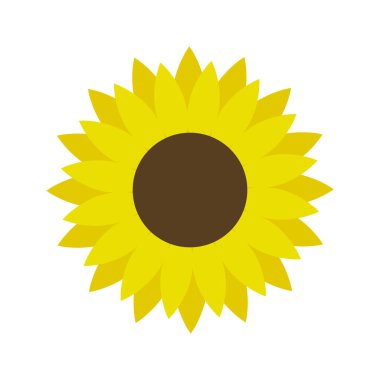 Beyaz arkaplanda izole edilmiş ayçiçeği simgesi vektörü