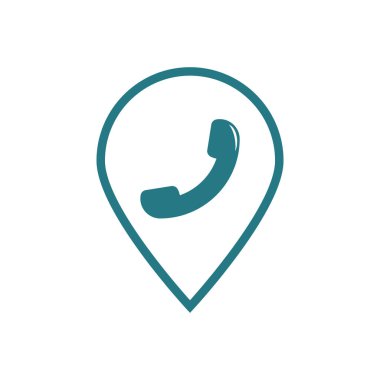 Telefon haritası konum simgesi vektörü beyaz arkaplanda izole edildi