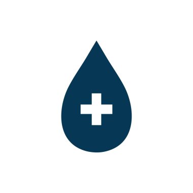 Beyaz arkaplanda izole edilmiş kan ikonu vektörü bağışla