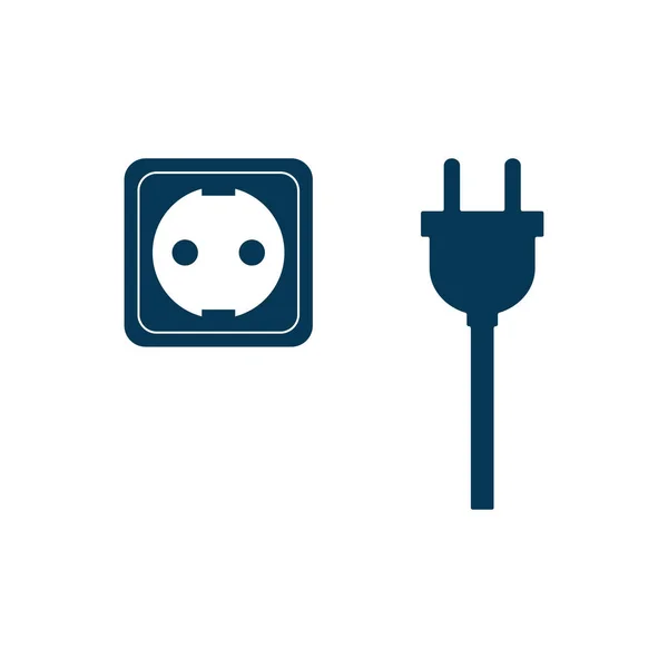 Enchufe eléctrico vector icono aislado sobre fondo blanco. Plug and socket icon — Vector de stock