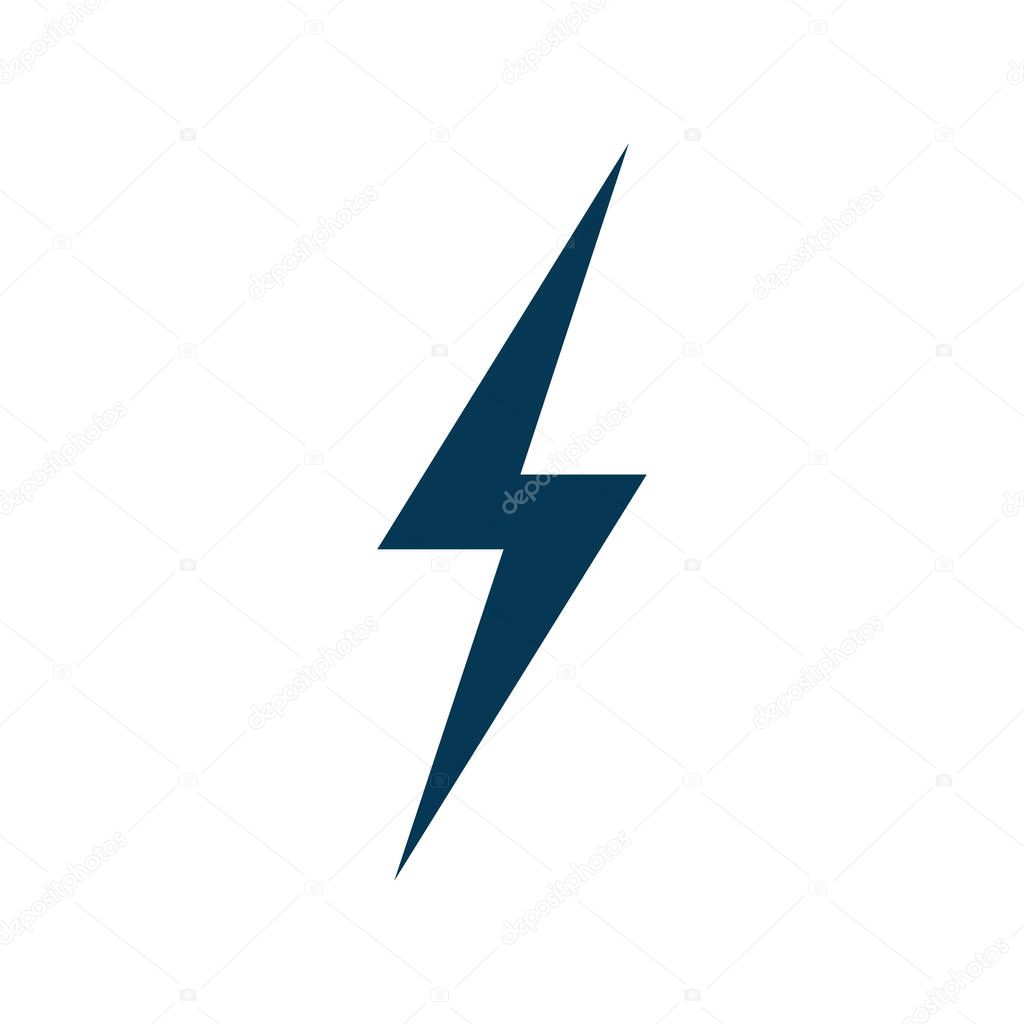 Lightning icon vector isolated on white background