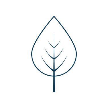 Yaprak simgesi vektörü beyaz arkaplanda izole edildi