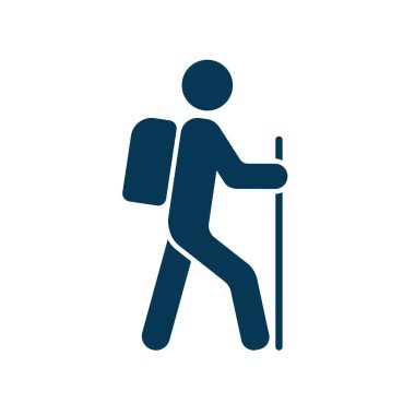 Yürüyüş simgesi vektörü beyaz arkaplanda izole edildi