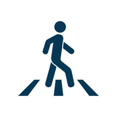 Pedestrian crosswalk icon vector isolated on white background clipart