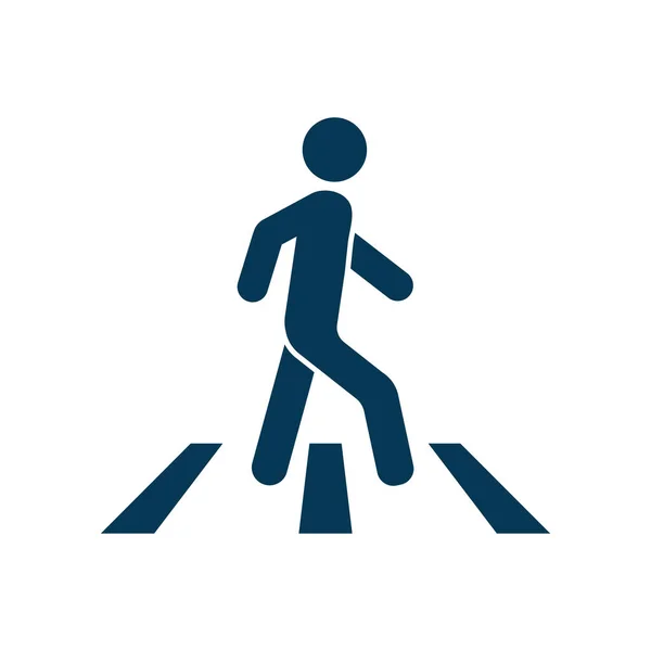 Pedestrian Crosswalk Icon Vector Isolated White Background — Stock Vector