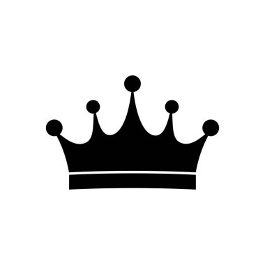 Crown simgesi beyaz arkaplanda izole edildi. Vektör illüstrasyonu