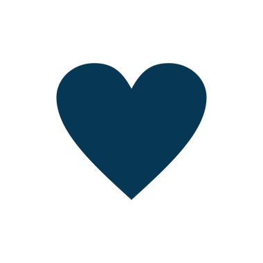 Beyaz arka plan üzerinde izole kalp simge vektör