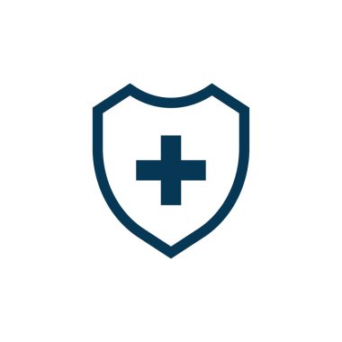 Beyaz arkaplanda çapraz simge izole edilmiş kalkan. Vektör illüstrasyonu