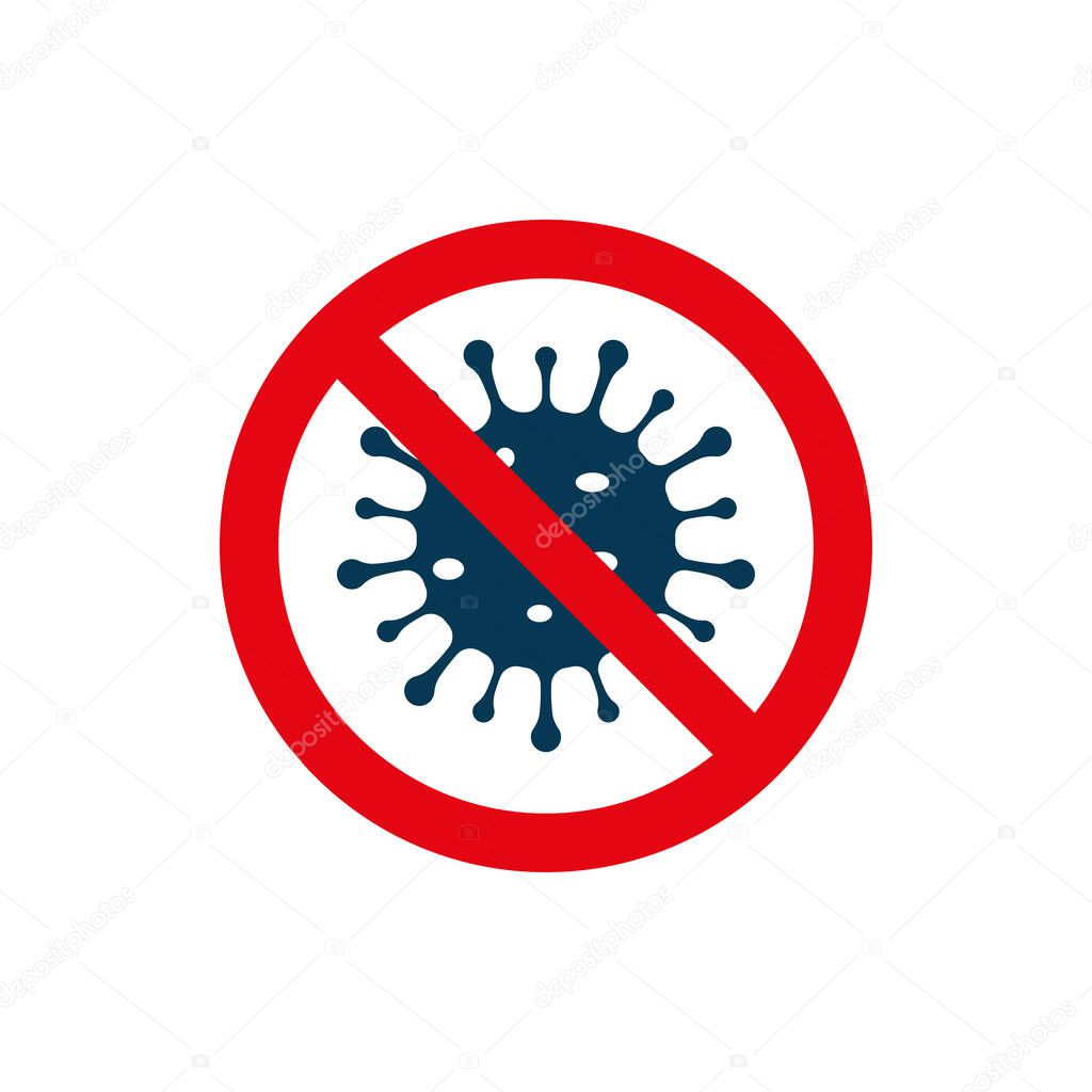 No viruse sign isolated on white background. Vector illustration