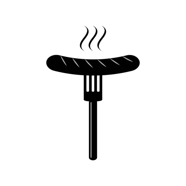 Grillwürste Grillsymbol Isoliert Auf Weißem Hintergrund Vektorillustration — Stockvektor