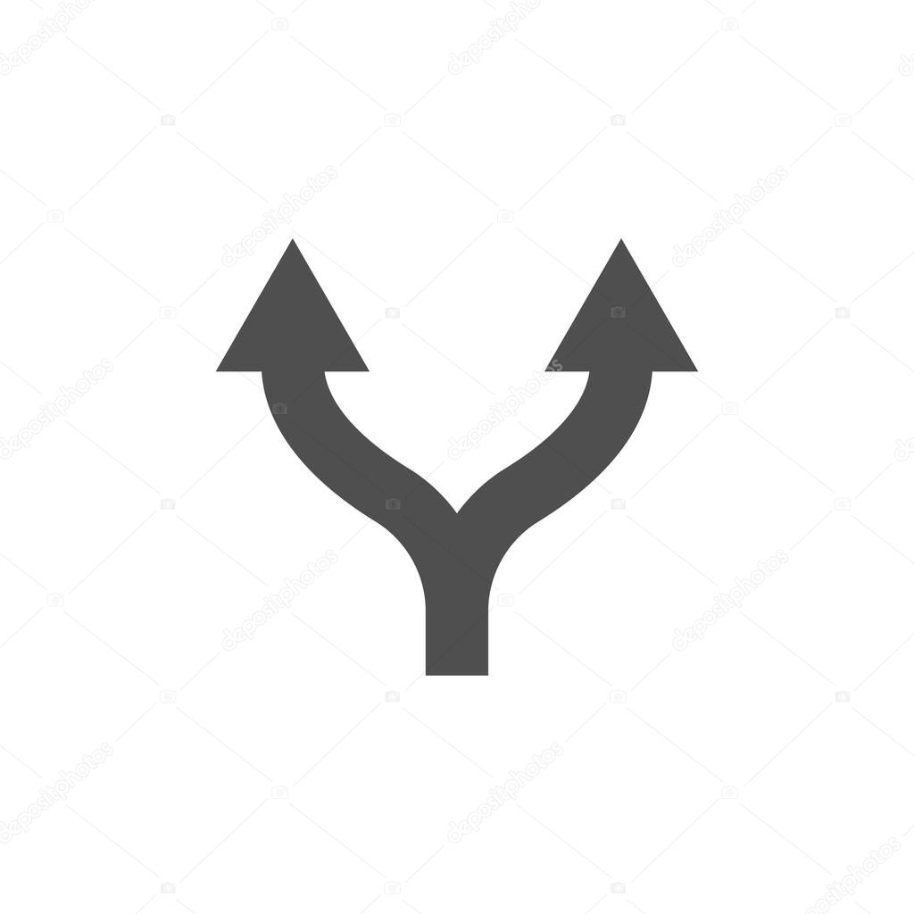 Two way direction arrow icon isolated on white background. Vector illustration