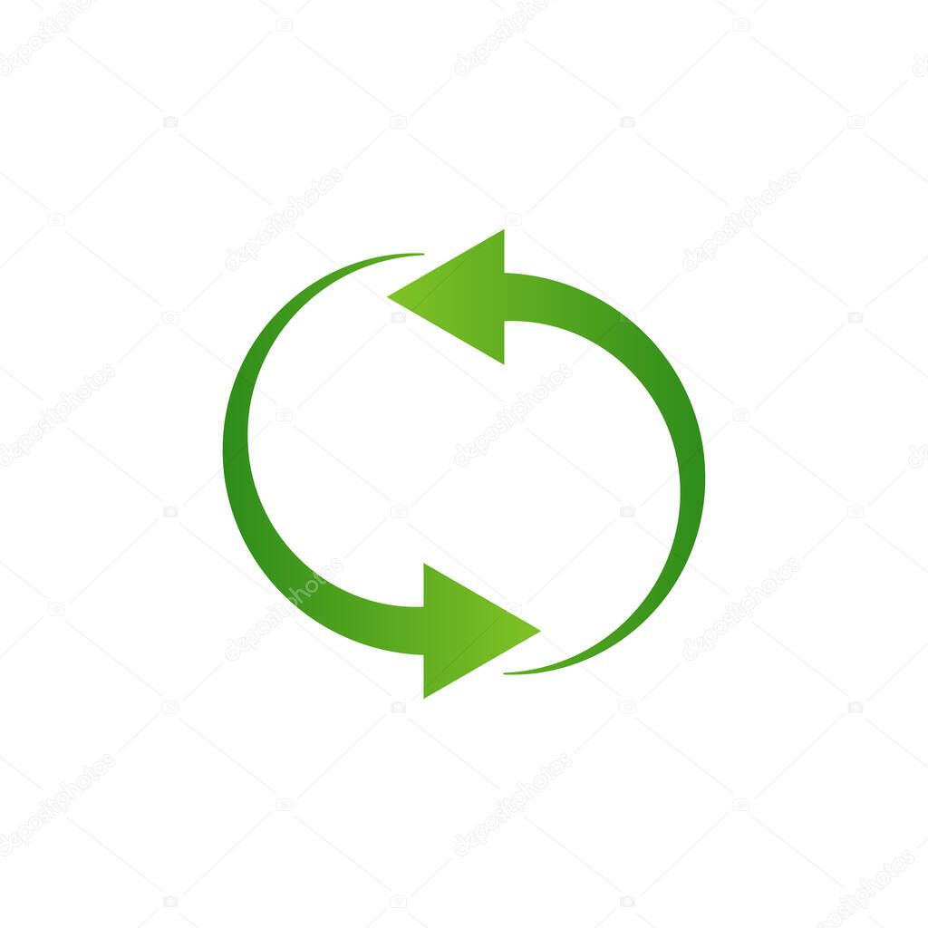 Recycling arrows icon isolated on white background. Vector illustration