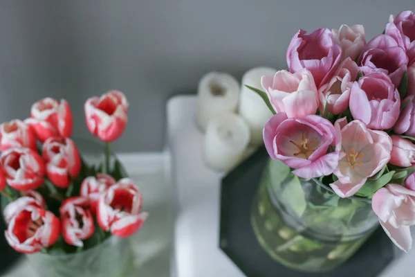 Tulipes Dans Vase Gros Plan — Photo