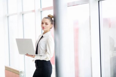 Laptop ile poz güzel iş kadını 