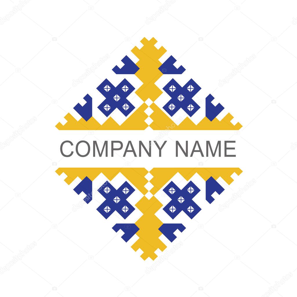 Ukrainian embroidery logo (yellow - blue)