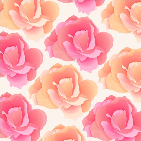 Patroon in pastel kleuren met roze rozen — Stockvector