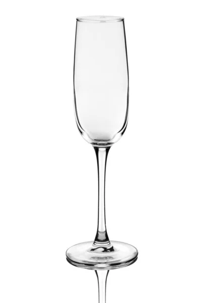 Champagne Glas Vit Blank Bakgrund Isolering — Stockfoto
