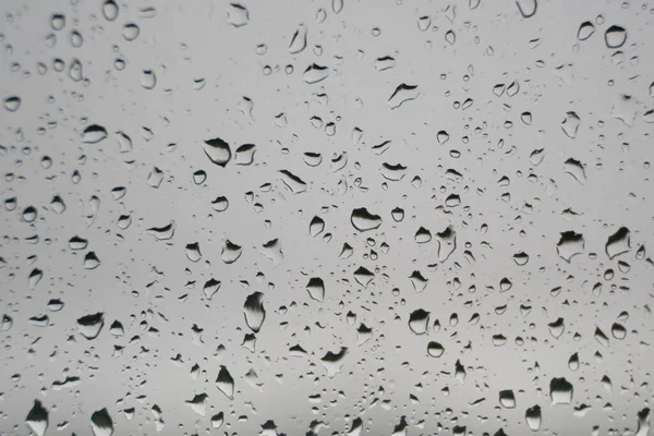 Raindrops Glass Gray Background — Stock Photo, Image