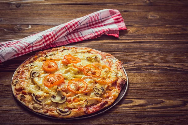 Pepperoni pizza on table