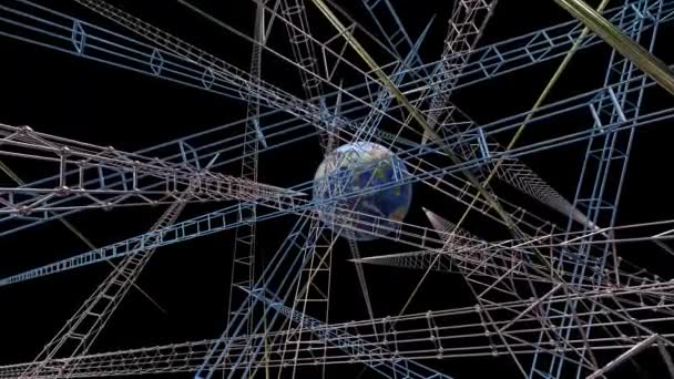 Animacja Elementów Geometrycznych Wiele Linii Prędkości Renderowanie — Wideo stockowe