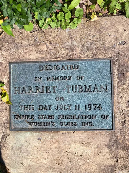 Dedication Plaque Voor Harriet Tubman Auburn Stockafbeelding