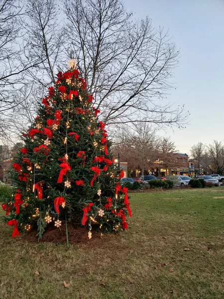 Situado Centro Ciudad Este Hermoso Árbol Navidad — Foto de Stock