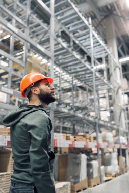 Toptan, Lojistik, insanlar ve verme kavramı - Yöneticisi veya tablet depo ile danışman