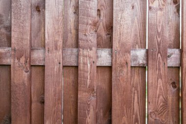 Satır hafif kahverengi ahşap fence.striped ahşap çit background.vertical ahşap çit duvarına yakın çekim.