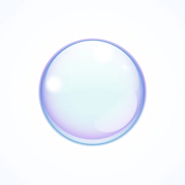 Transparentní mýdlová bublina na bílém — Stockový vektor